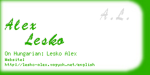 alex lesko business card